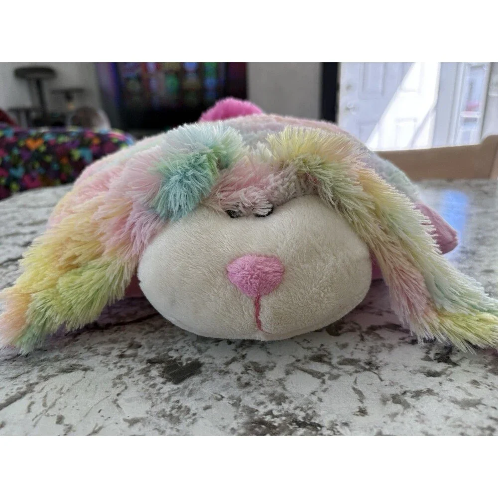 Pillow Pets Pee-Wees Pastel Rainbow Tie Dye Bunny Rabbit Plush 11